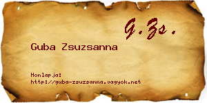 Guba Zsuzsanna névjegykártya
